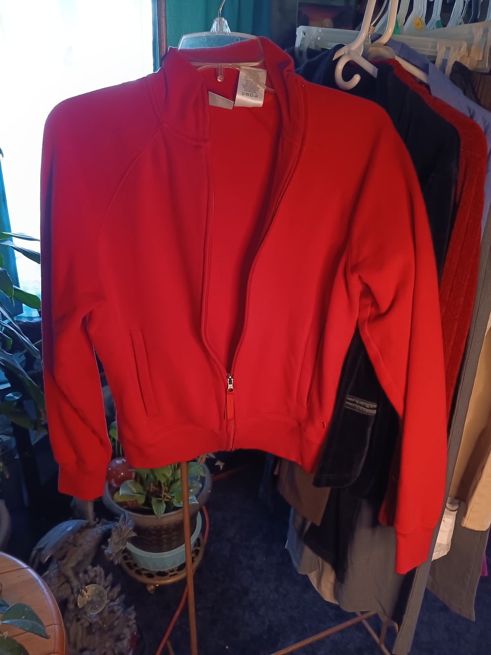 Athletic Works Bright Red Zip-Up Bomber Jacket